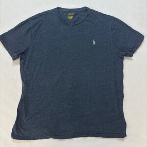 Polo Ralph Lauren Men's Large Navy Blue Crew Neck T Shirt Short Sleeve Logo